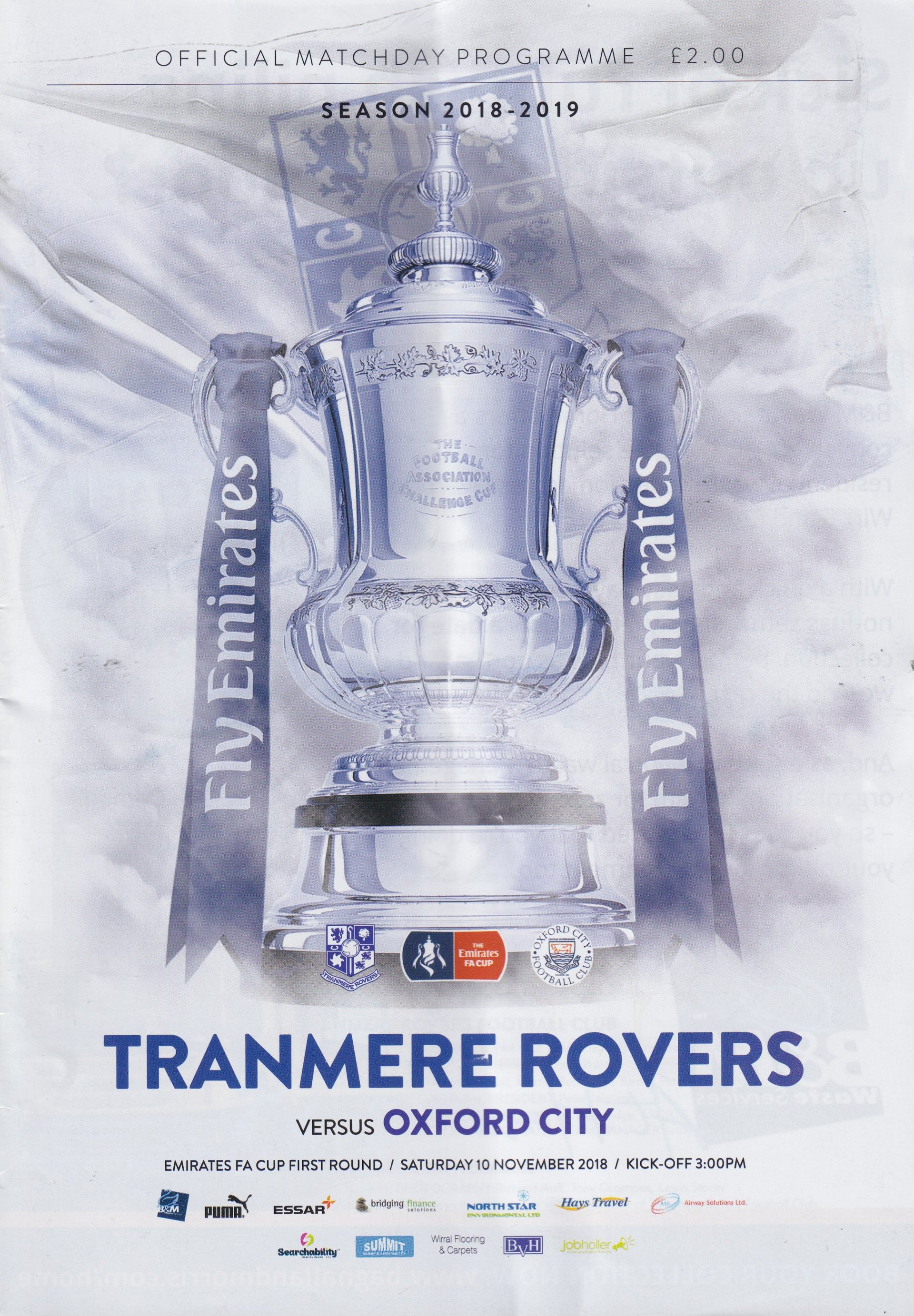 Tranmere Rovers v Oxford City match programme